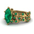 Marquise Emerald Golden Leaf Bridal Set - Julieta No. 19 image 3