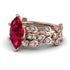 Marquise Ruby Golden Leaf Bridal Set - Julieta No. 11 image 2
