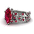 Marquise Ruby Golden Leaf Bridal Set - Julieta No. 57 image 2