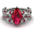 Marquise Ruby Golden Leaf Bridal Set - Julieta No. 57 image 3