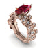 Marquise Ruby Golden Leaf Bridal Set - Julieta No. 11 image 3