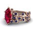 Marquise Ruby Golden Leaf Bridal Set - Julieta No. 71 image 3