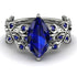 Marquise Sapphire Golden Leaf Bridal Set - Julieta No. 75 image 2