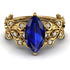 Marquise Sapphire Golden Leaf Bridal Set - Julieta No. 13 image 2