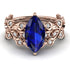 Marquise Sapphire Golden Leaf Bridal Set - Julieta No. 14 image 2