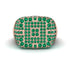Emerald Men's Geometric Grid Ring - Pat No. 5 image 3
