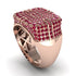 Ruby Men's Geometric Grid Ring - Pat No. 11 image 1