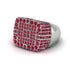 Ruby Men's Geometric Grid Ring - Pat No. 12 image 2