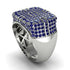 Sapphire Men's Geometric Grid Ring - Pat No. 15 image 1