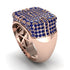 Sapphire Men's Geometric Grid Ring - Pat No. 14 image 1