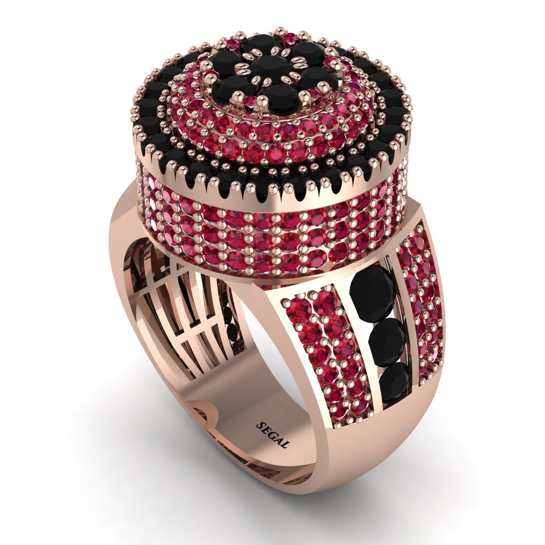 Round Black Diamond Mens Luxury Ring - Chris No. 53