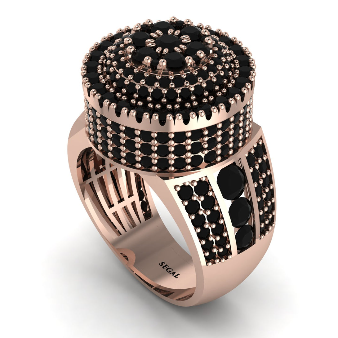 Round Black Diamond Mens Luxury Ring - Chris No. 38