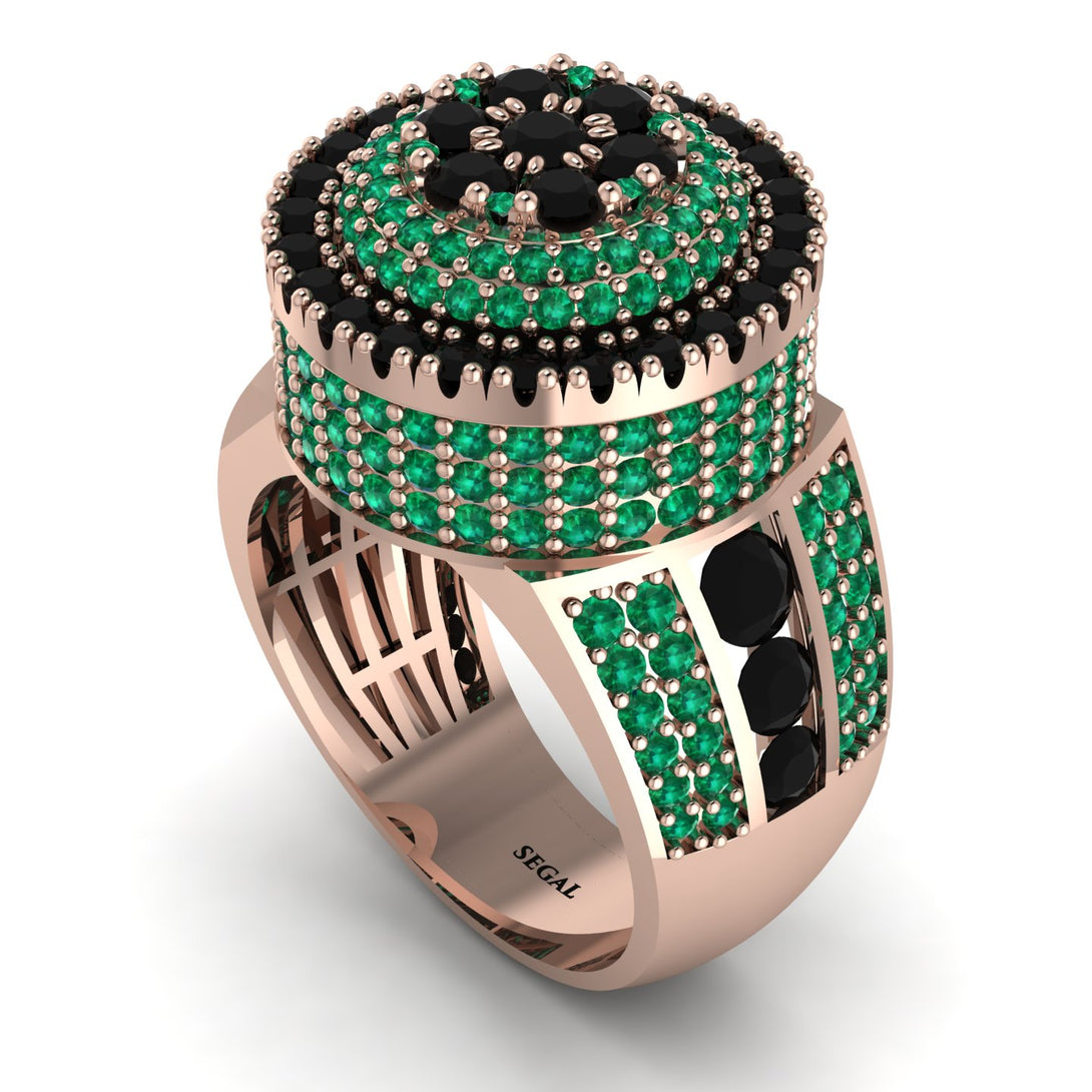 Round Black Diamond Mens Luxury Ring - Chris No. 23