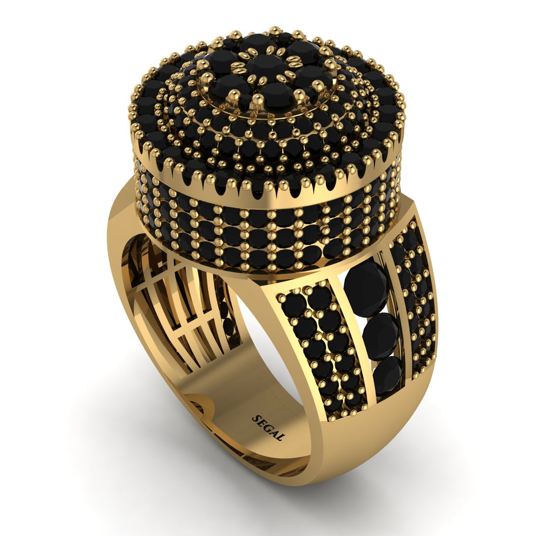 Round Black Diamond Mens Luxury Ring - Chris No. 37