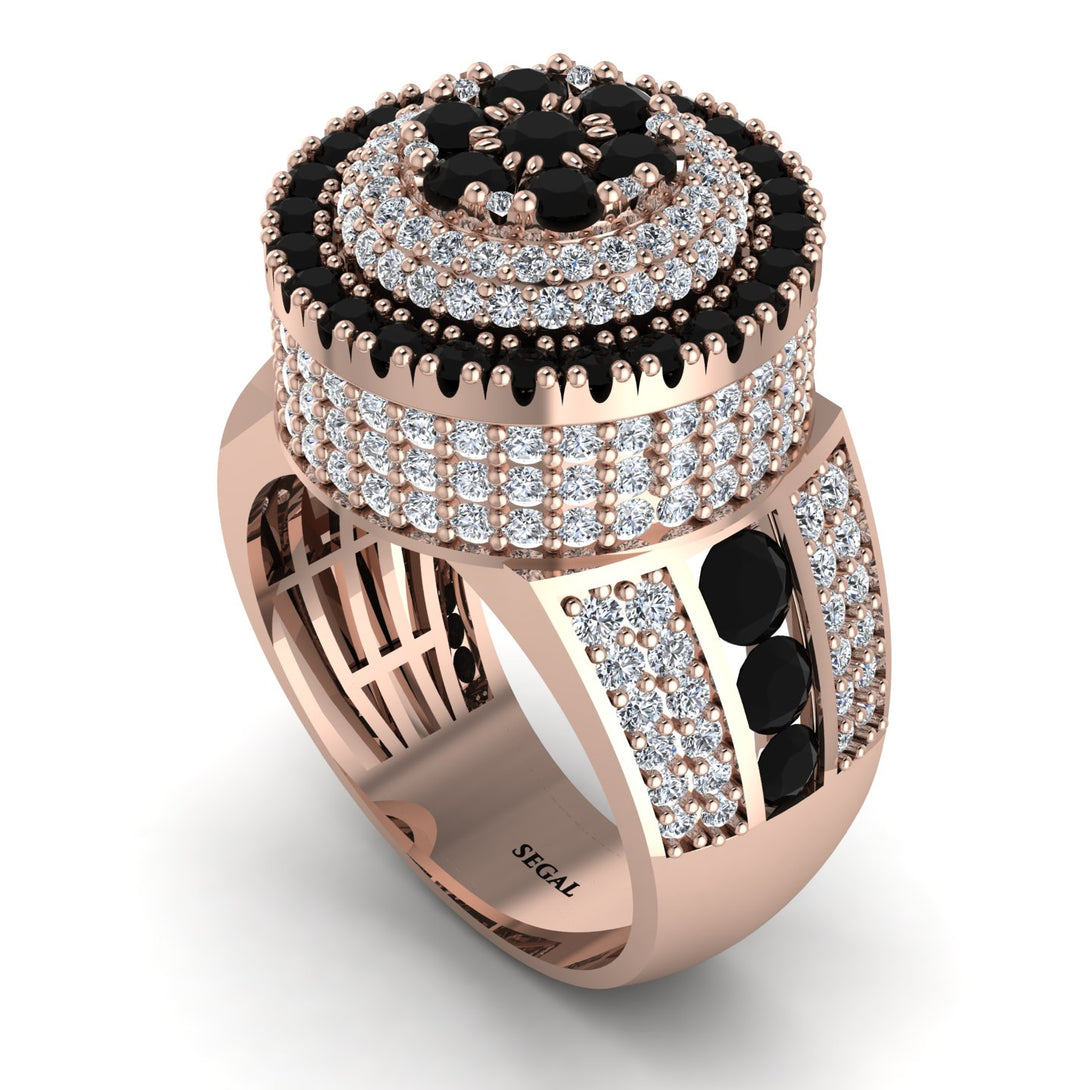 Round Black Diamond Mens Luxury Ring - Chris No. 8