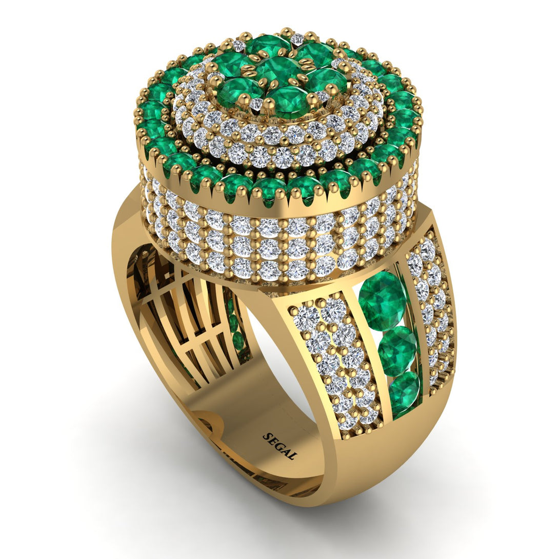 Round Emerald Mens Luxury Ring - Chris No. 4