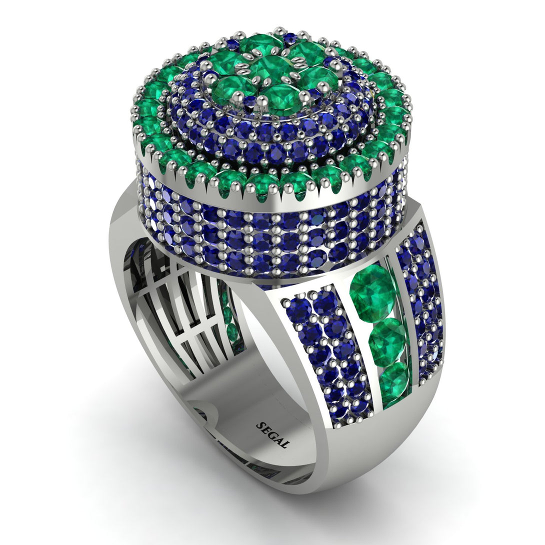 Round Emerald Mens Luxury Ring - Chris No. 66