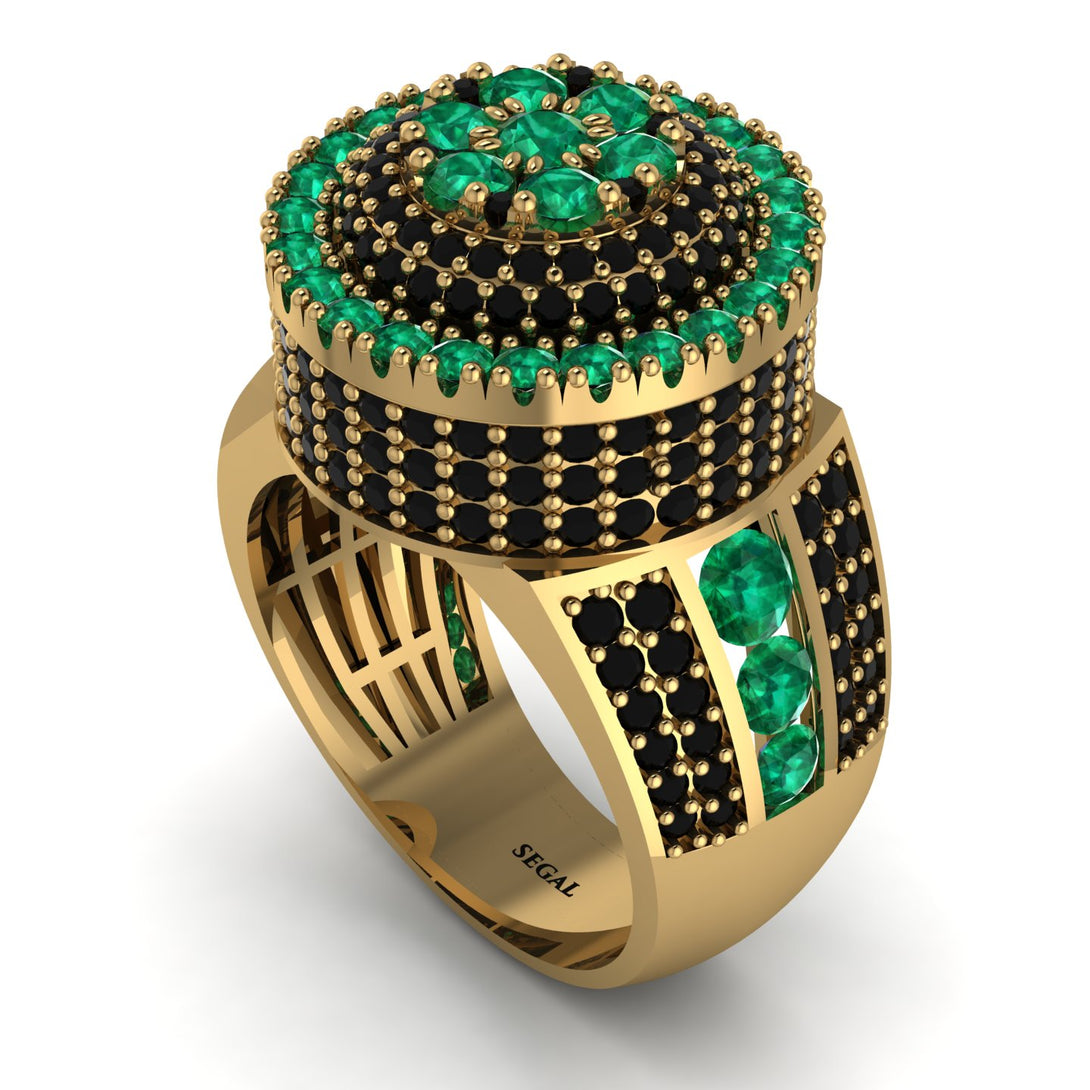Round Emerald Mens Luxury Ring - Chris No. 34