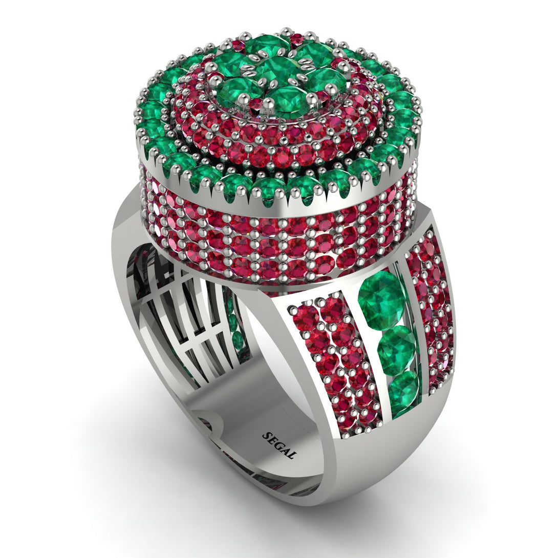Round Emerald Mens Luxury Ring - Chris No. 51