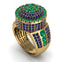 Round Emerald Mens Luxury Ring - Chris No. 64 image 1