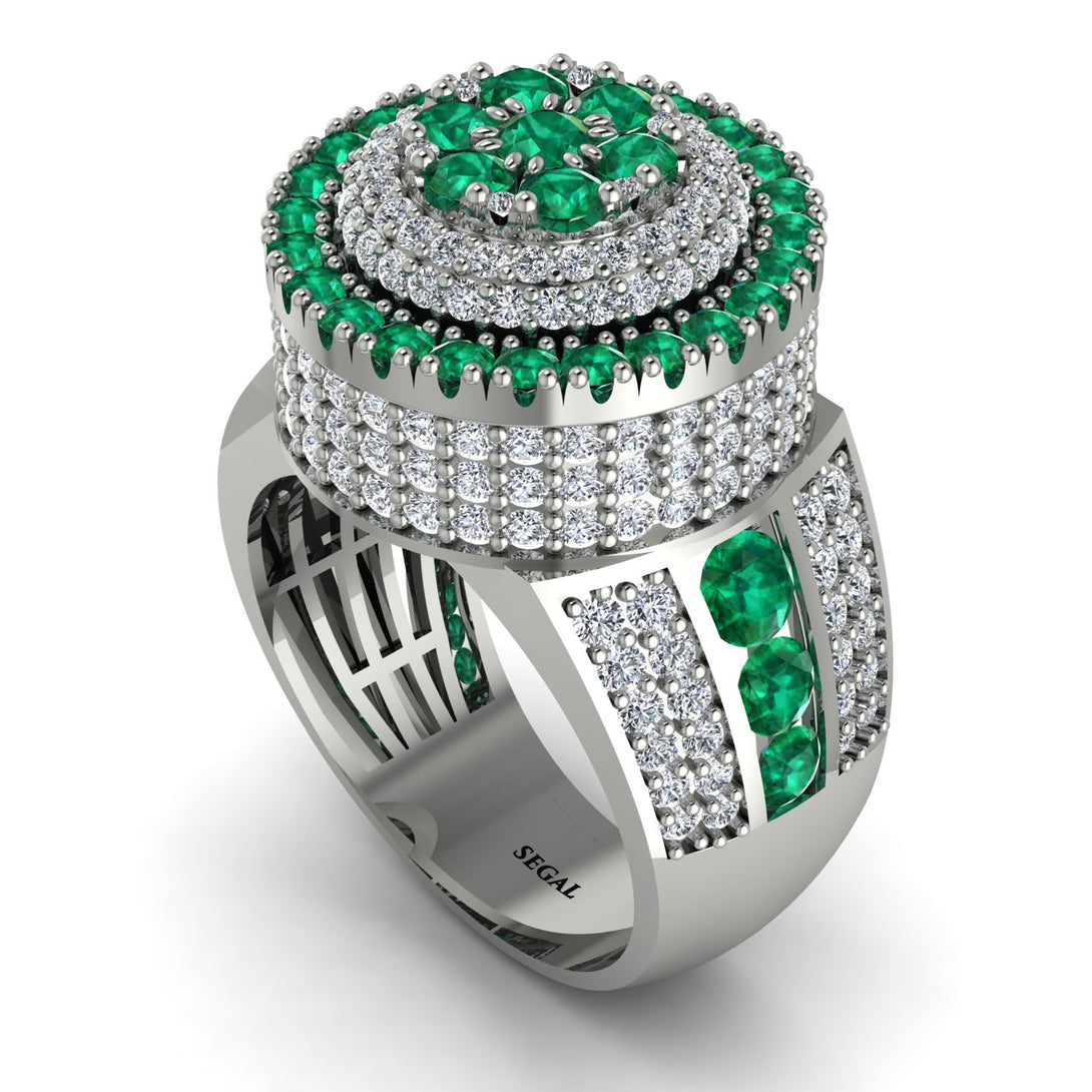 Round Emerald Mens Luxury Ring - Chris No. 6