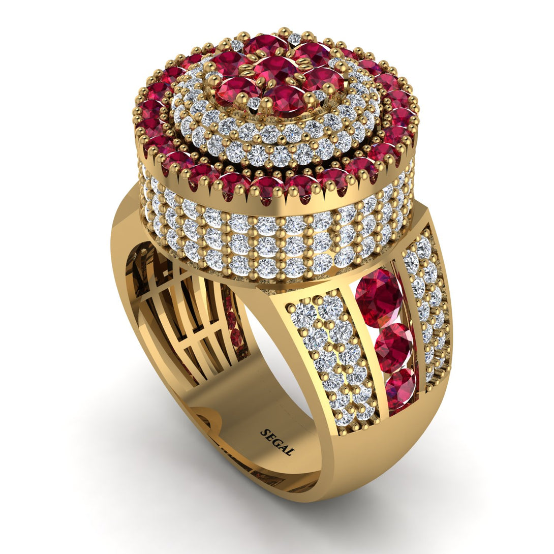 Round Ruby Mens Luxury Ring - Chris No. 10