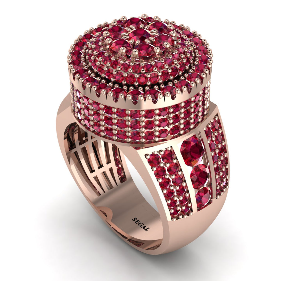 Round Ruby Mens Luxury Ring - Chris No. 56