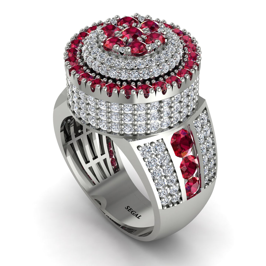 Round Ruby Mens Luxury Ring - Chris No. 12