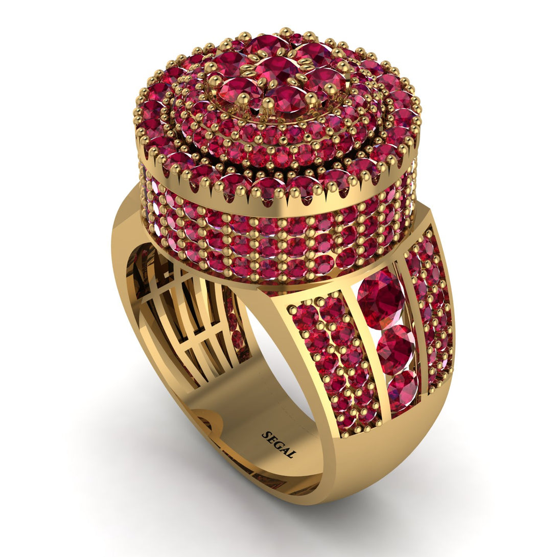 Round Ruby Mens Luxury Ring - Chris No. 55