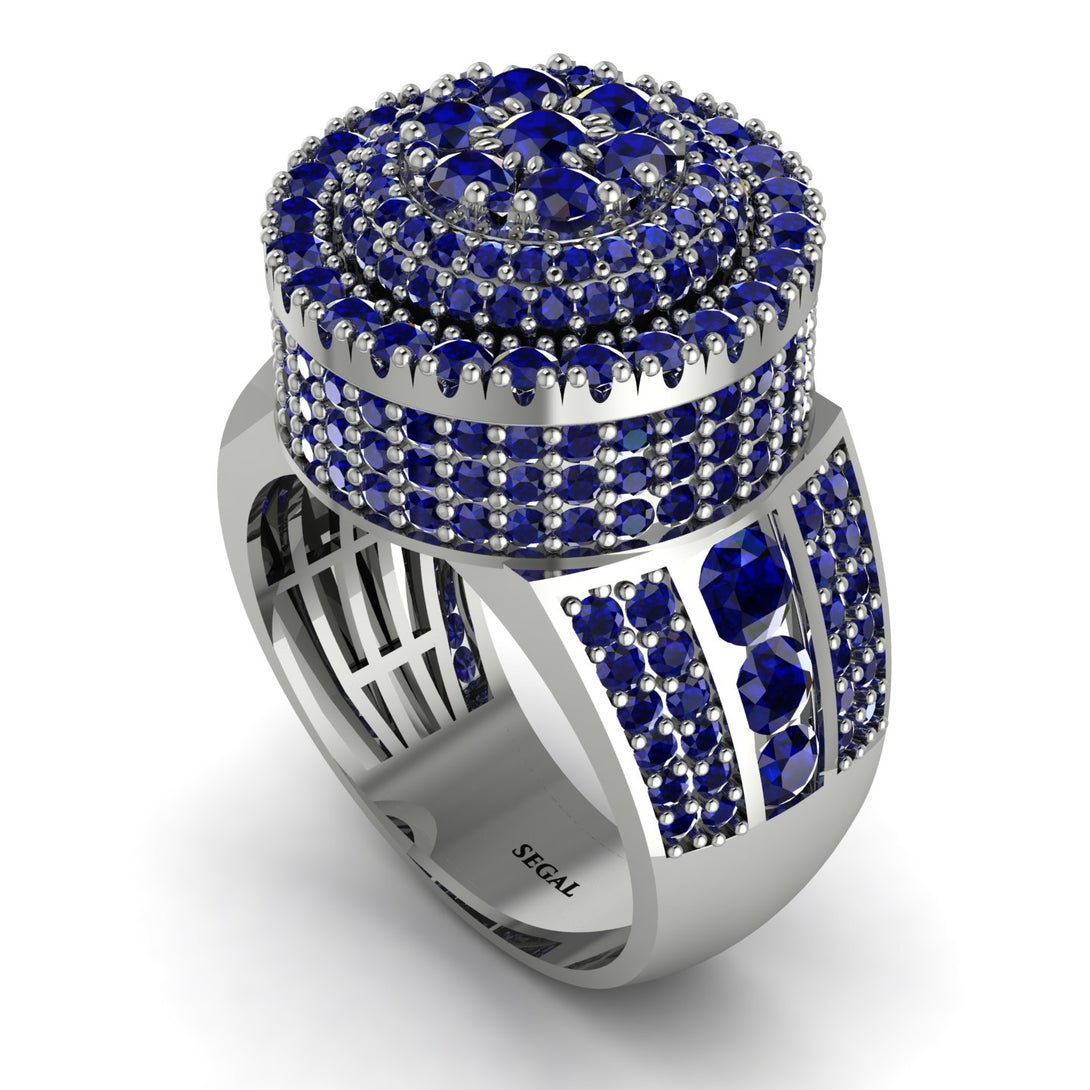 Round Sapphire Mens Luxury Ring - Chris No. 75