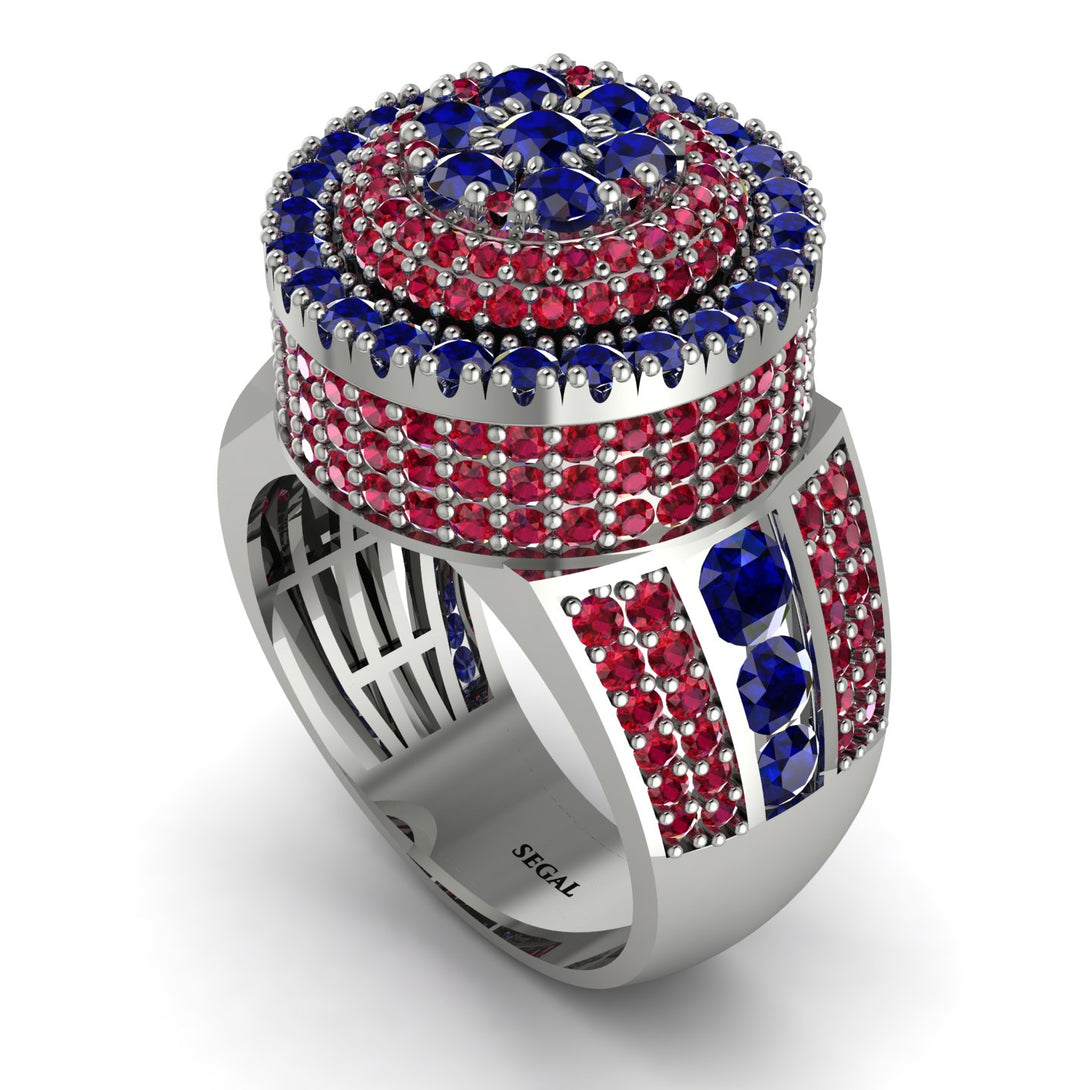Round Sapphire Mens Luxury Ring - Chris No. 60