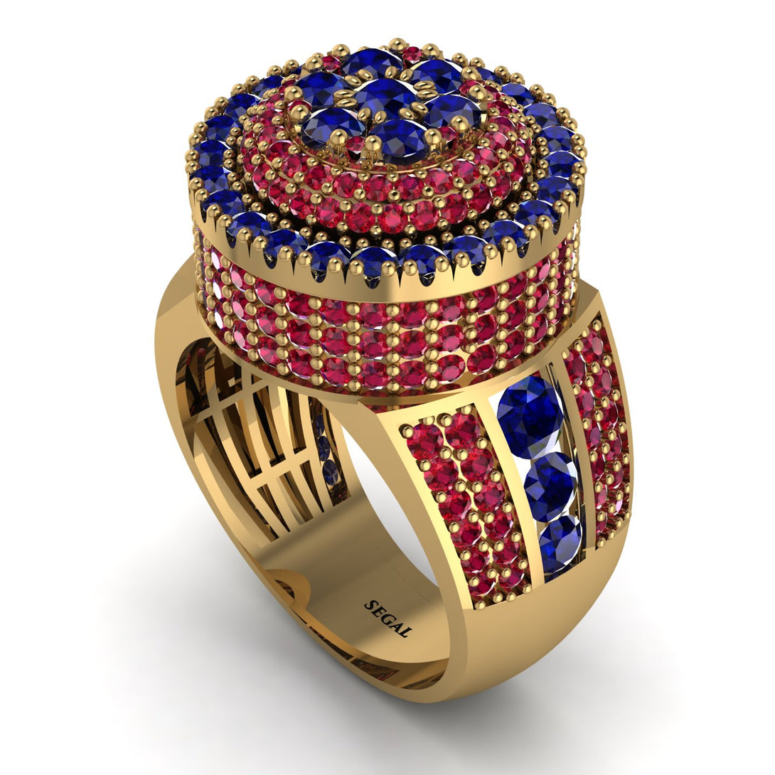 Round Sapphire Mens Luxury Ring - Chris No. 58
