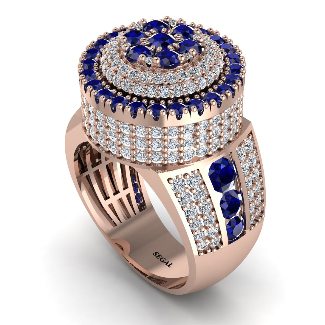 Round Sapphire Mens Luxury Ring - Chris No. 14