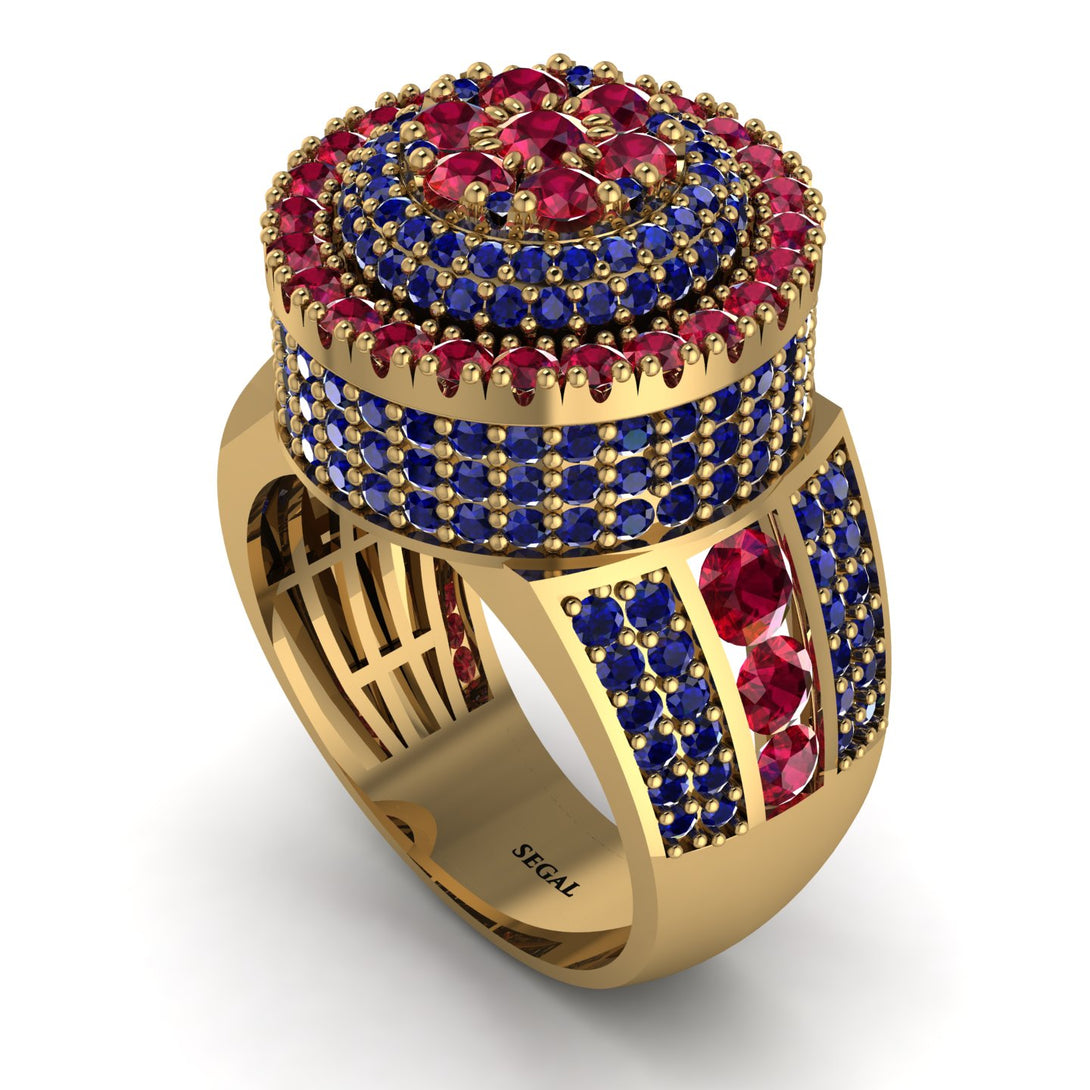 Round Ruby Mens Luxury Ring - Chris No. 70