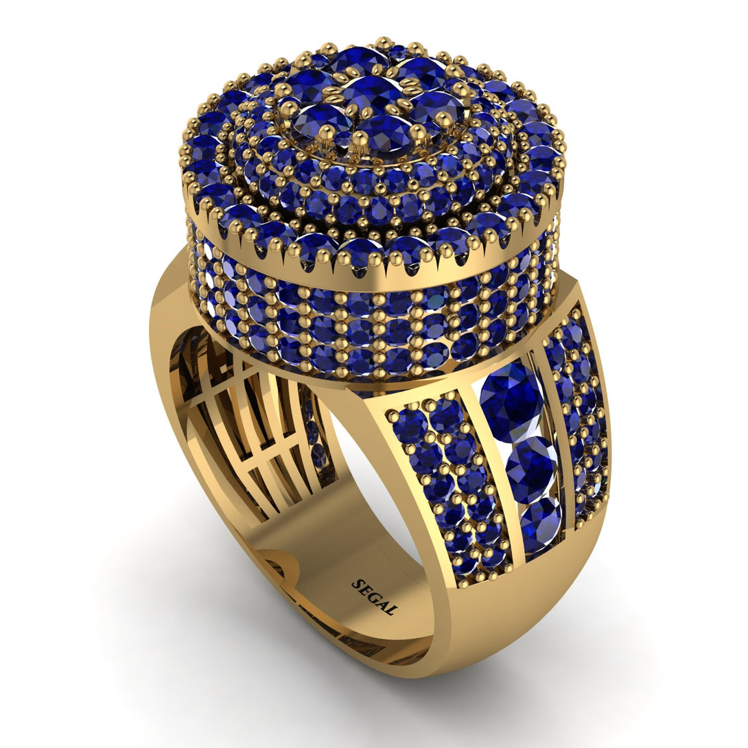 Round Sapphire Mens Luxury Ring - Chris No. 73