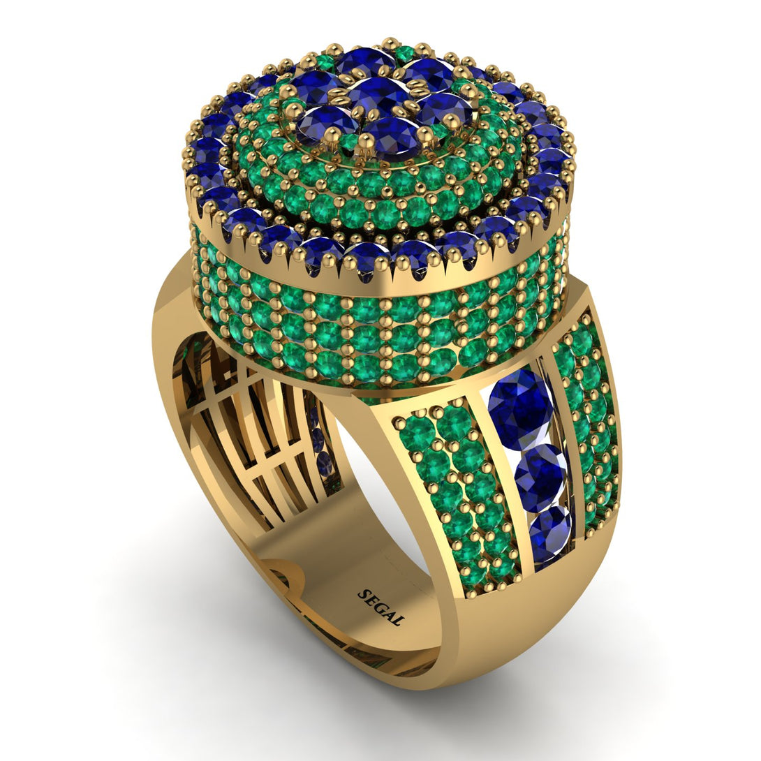 Round Sapphire Mens Luxury Ring - Chris No. 28