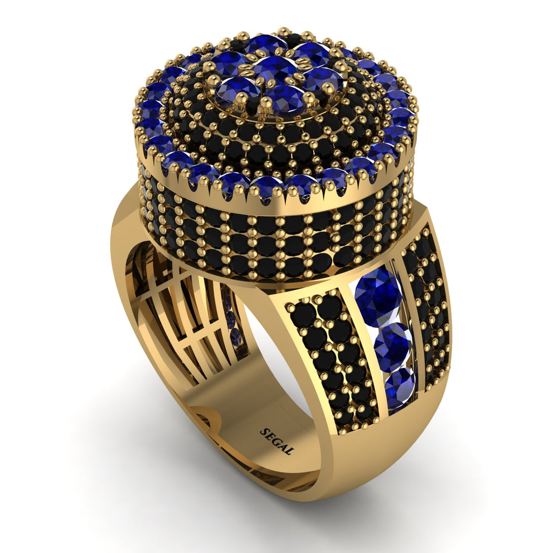 Round Sapphire Mens Luxury Ring - Chris No. 43