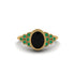 Emerald Milgrain Beaded Bezel Engagement Ring - Stacy No. 22 image 1