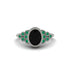 Emerald Milgrain Beaded Bezel Engagement Ring - Stacy No. 24 image 1