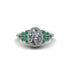 Emerald Milgrain Beaded Bezel Engagement Ring - Stacy No. 18 image 1