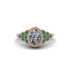 Emerald Milgrain Beaded Bezel Engagement Ring - Stacy No. 17 image 1