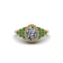 Emerald Milgrain Beaded Bezel Engagement Ring - Stacy No. 16 image 1
