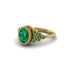 Emerald Milgrain Beaded Bezel Engagement Ring - Stacy No. 19 image 3
