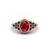 Sapphire Milgrain Beaded Bezel Engagement Ring - Stacy No. 70 image 1