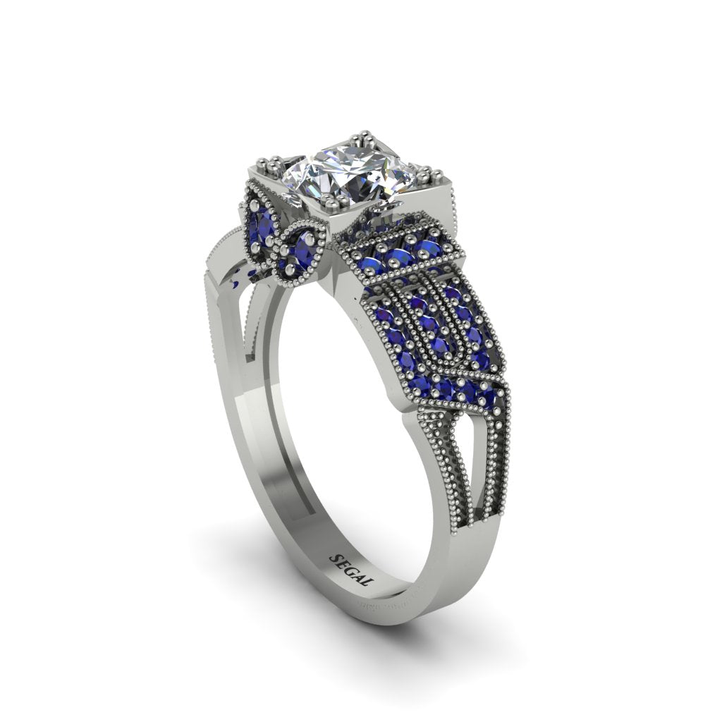 Diamond Milgrain Gold Engagement Ring - Lyric No. 63