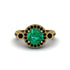 Milgrain Halo Pave Emerald Engagement Ring - Mabel No. 34 image 2