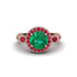 Milgrain Halo Pave Emerald Engagement Ring - Mabel No. 50 image 2
