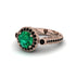 Milgrain Halo Pave Emerald Engagement Ring - Mabel No. 35 image 3