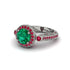 Milgrain Halo Pave Emerald Engagement Ring - Mabel No. 51 image 3