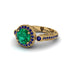 Milgrain Halo Pave Emerald Engagement Ring - Mabel No. 64 image 3